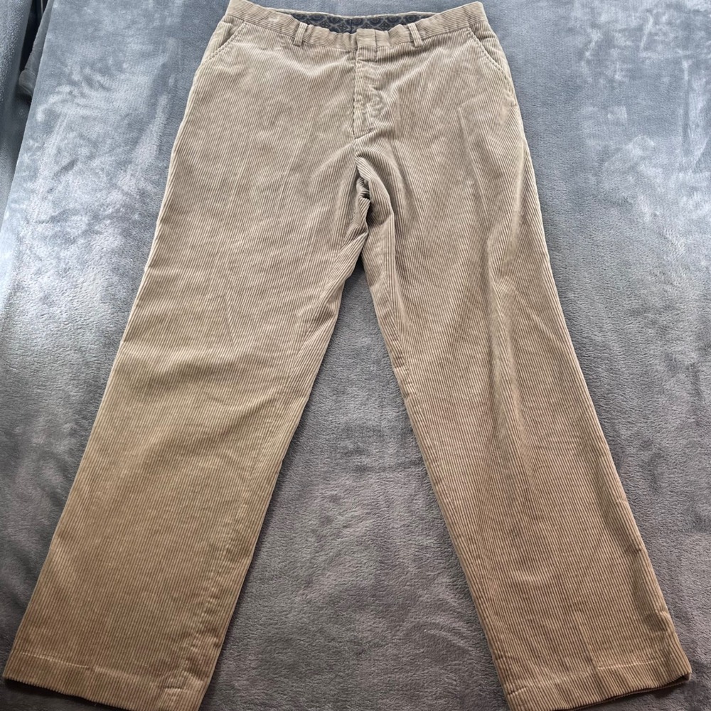 Eddie Bauer Mens Tan Corduroy Pants Straight Leg Khaki W36 L32 V0131X